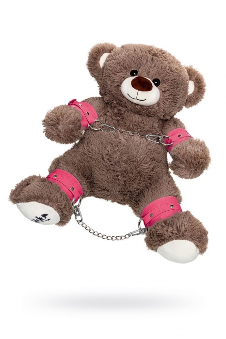 Бондажный набор: бурый мишка с розовыми оковами и наручниками - Pecado - купить с доставкой в Новосибирске