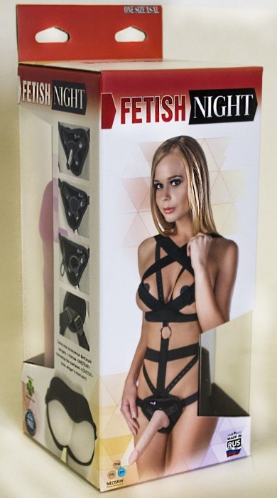 Костюм БДСМ Fetish Night без шнуровки с двумя насадками - 18 и 12 см. - LOVETOY (А-Полимер) - купить с доставкой в Новосибирске