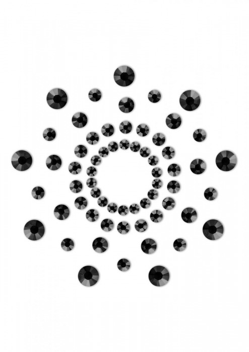 Чёрные наклейки на грудь Mimi Bijoux - Bijoux Indiscrets - купить с доставкой в Новосибирске