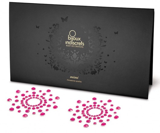 Розовые наклейки на грудь Mimi Bijoux - Bijoux Indiscrets - купить с доставкой в Новосибирске
