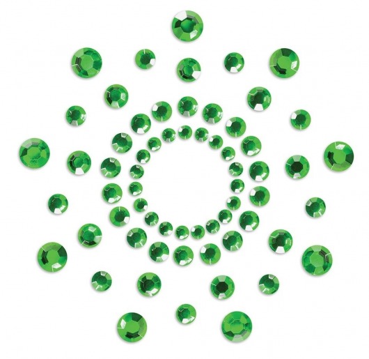 Зеленые наклейки на грудь Mimi Bijoux - Bijoux Indiscrets - купить с доставкой в Новосибирске