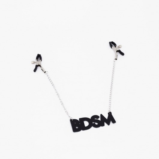 Зажимы на соски с кожаной подвеской BDSM - Crazy Handmade - купить с доставкой в Новосибирске