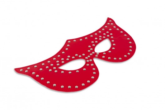 Таинственная красная маска с заклёпками - Пикантные штучки - купить с доставкой в Новосибирске