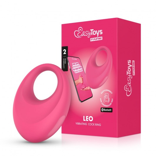 Розовое интерактивное эрекционное виброкольцо Leo - Easy toys - в Новосибирске купить с доставкой