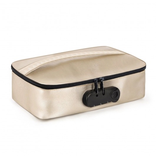 Золотистая сумочка для хранения игрушек Discreet Box - Dorcel - купить с доставкой в Новосибирске