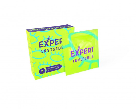 Ультратонкие презервативы Expert Invisible - 3 шт. - Expert - купить с доставкой в Новосибирске
