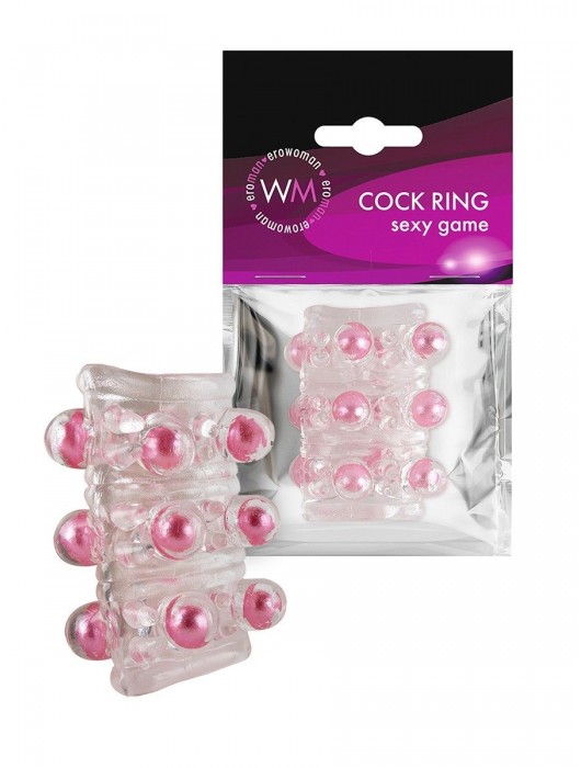 Прозрачная сквозная насадка на пенис с цветными шариками - Erowoman-Eroman - в Новосибирске купить с доставкой