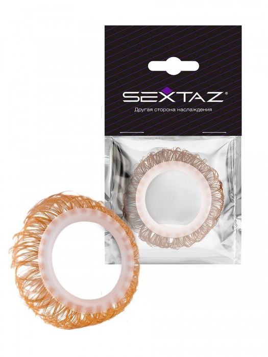 Эрекционное кольцо с бежевыми «ресничками» - Sextaz - в Новосибирске купить с доставкой