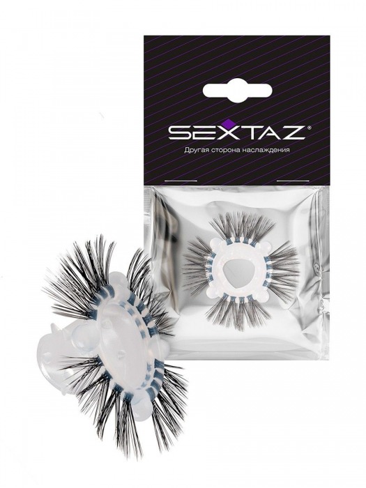 Эластичное эрекционное кольцо с черными «ресничками» - Sextaz - в Новосибирске купить с доставкой