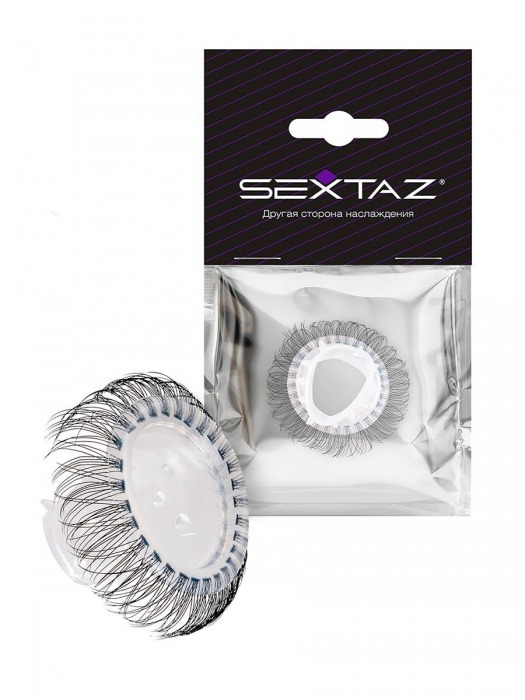 Эластичное эрекционное кольцо с длинными черными «ресничками» - Sextaz - в Новосибирске купить с доставкой