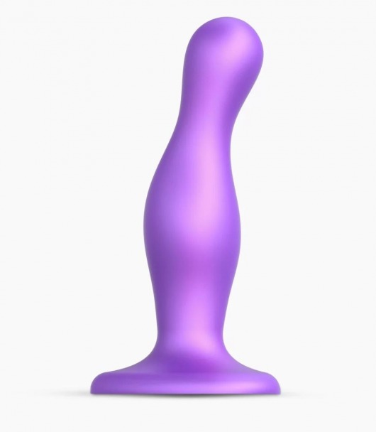 Фиолетовая насадка Strap-On-Me Dildo Plug Curvy size M - Strap-on-me - купить с доставкой в Новосибирске
