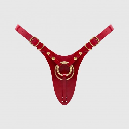 Красный пояс для фиксации насадок Strap-On-Me Leatherette Harness Fabulous - Strap-on-me - купить с доставкой в Новосибирске