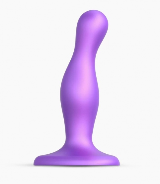Фиолетовая насадка Strap-On-Me Dildo Plug Curvy size S - Strap-on-me - купить с доставкой в Новосибирске