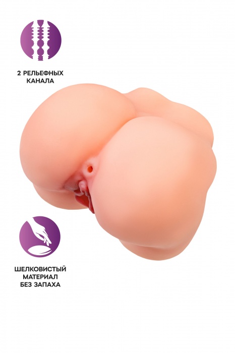 Реалистичный мастурбатор в форме попки с 2 любовными входами - No Name - в Новосибирске купить с доставкой