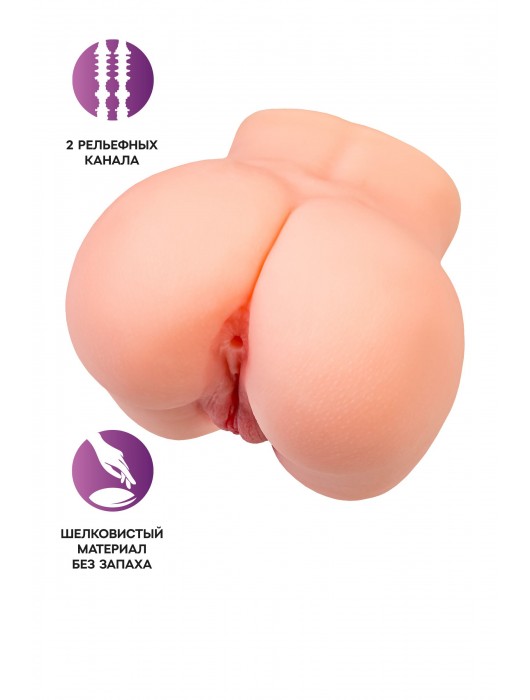Реалистичный мастурбатор в форме попки с двумя любовными входами - No Name - в Новосибирске купить с доставкой