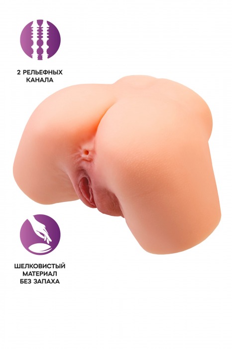 Телесный реалистичный мастурбатор-полуторс с 2 любовными входами - No Name - в Новосибирске купить с доставкой