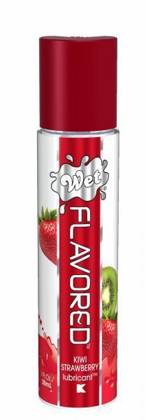 Лубрикант Wet Flavored Kiwi Strawberry с ароматом киви и клубники - 30 мл. - Wet International Inc. - купить с доставкой в Новосибирске
