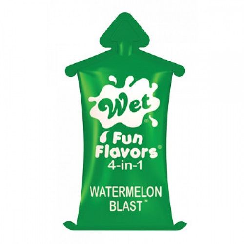 Разогревающий лубрикант Fun Flavors 4-in-1 Watermelon Blast с ароматом арбуза - 10 мл. - Wet International Inc. - купить с доставкой в Новосибирске