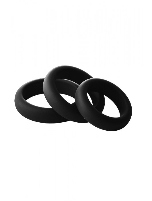 Набор из 3 черных эрекционных колец Smooth Silicone Cockring Pack - Dream Toys - в Новосибирске купить с доставкой