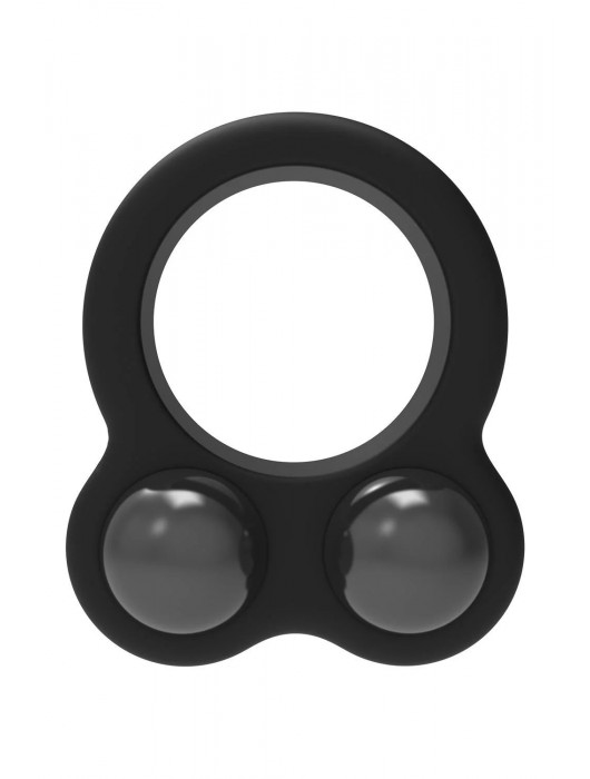 Черное эрекционное кольцо с утяжелителями Cockring Dual Weight - Dream Toys - в Новосибирске купить с доставкой