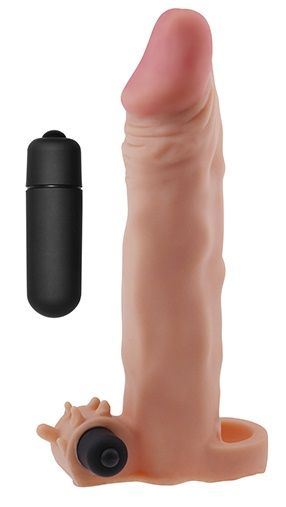 Реалистичная насадка на пенис с вибрацией и подхватом - 19 см. - Lovetoy - в Новосибирске купить с доставкой