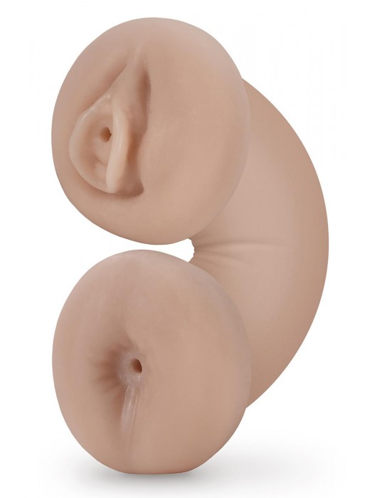 Телесный люминесцентный двусторонний мастурбатор Tasha - Blush Novelties - в Новосибирске купить с доставкой