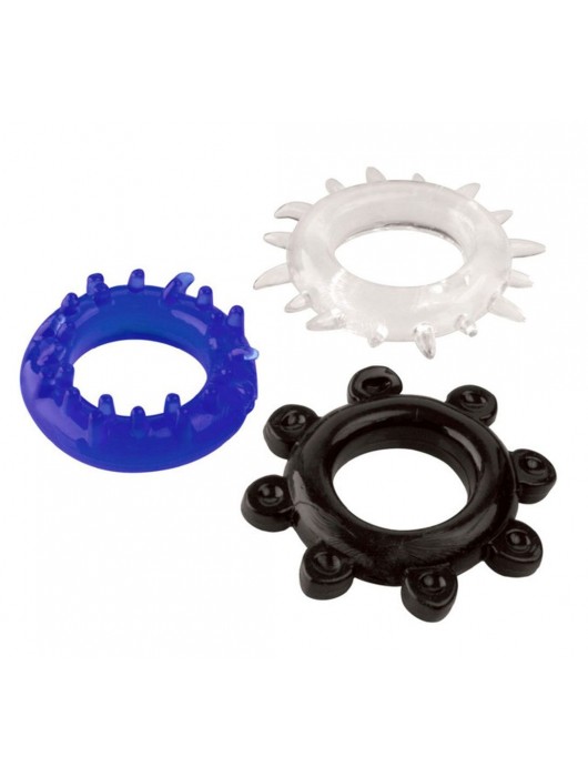 Набор из 3 эрекционных колец разного цвета и рельефа - Boys of Toys - в Новосибирске купить с доставкой