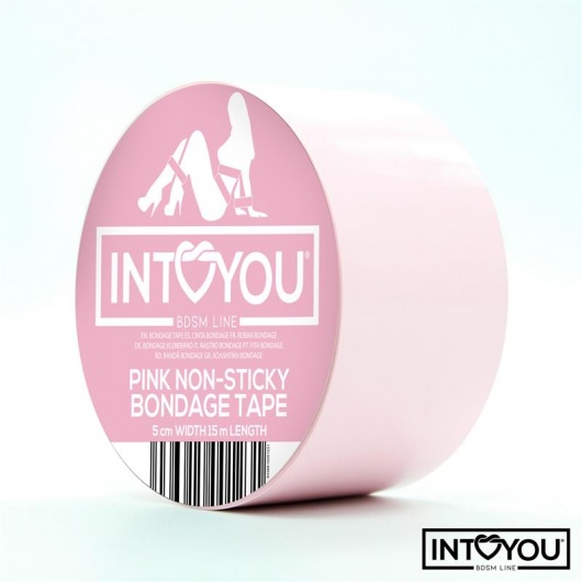 Розовый скотч для фиксации Non-Sticky Bondage Tape - 15 м. - Intoyou - купить с доставкой в Новосибирске
