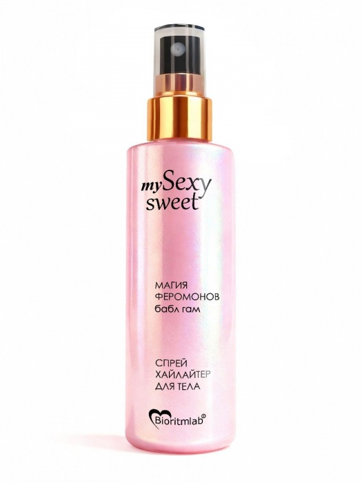 Спрей хайлайтер для тела Sexy Sweet с ароматом бабл-гам, шиммером и феромонами - 200 мл. -  - Магазин феромонов в Новосибирске