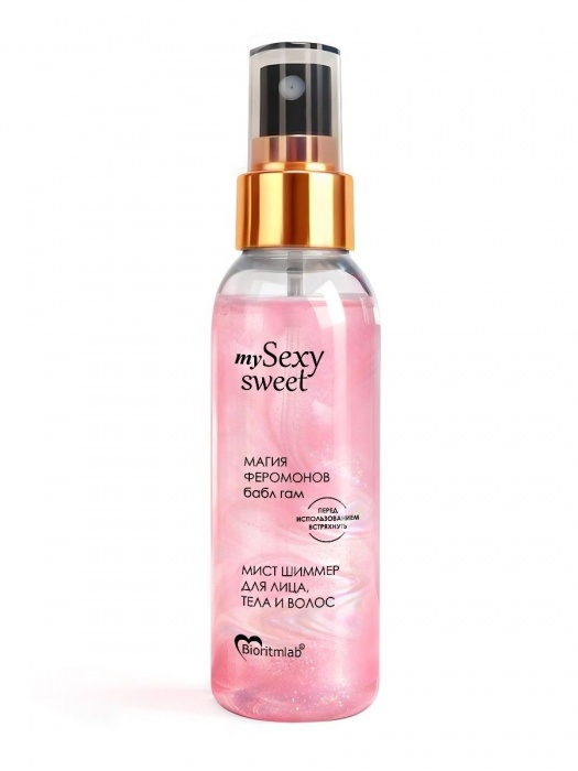 Мист для лица, тела и волос Sexy Sweet с ароматом бабл-гам, шиммером и феромонами - 95 мл. -  - Магазин феромонов в Новосибирске