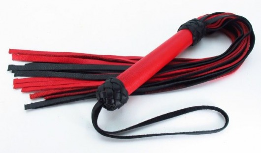 Черно-красная плеть с красной ручкой  Турецкие головы  - 57 см. - БДСМ Арсенал - купить с доставкой в Новосибирске