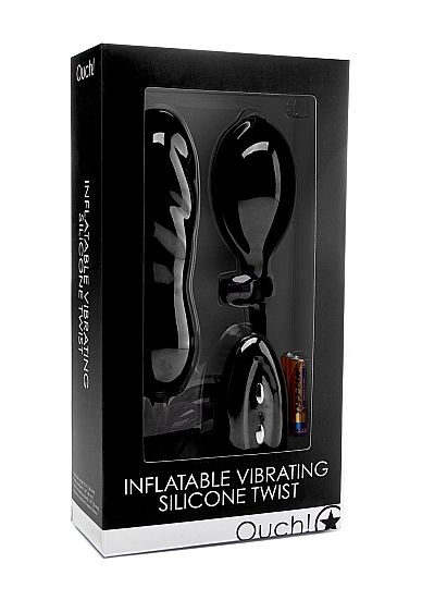 Черный расширяющийся анальный виброплаг с грушей - 14,5 см. - Shots Media BV