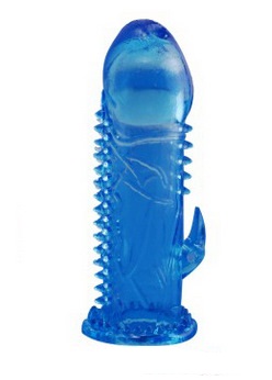 Голубая насадка с усиками и отростком для стимуляции клитора - Sextoy 2011 - в Новосибирске купить с доставкой