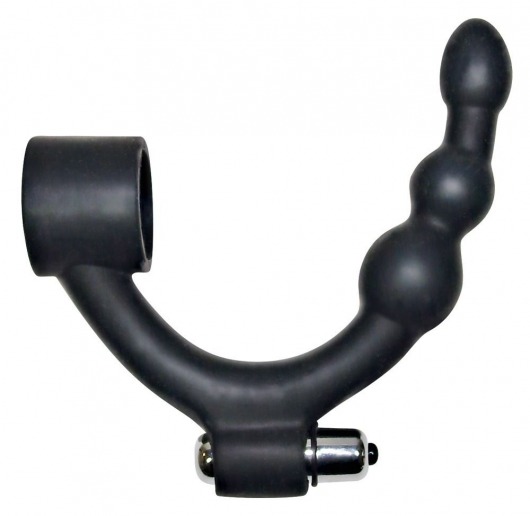 Эрекционное кольцо с вибрацией и анальным стимулятором Black Hour Penisring - Orion - в Новосибирске купить с доставкой