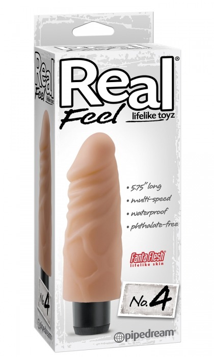 Реалистичный вибромассажер Real Feel Lifelike Toyz №4 - 14,6 см. - Pipedream