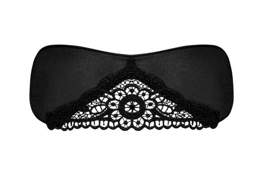 Маска Satinia с кружевной вставкой по центру - Obsessive - купить с доставкой в Новосибирске