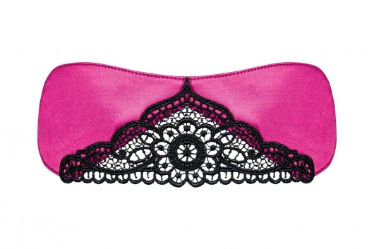 Маска Satinia с кружевной вставкой по центру - Obsessive - купить с доставкой в Новосибирске