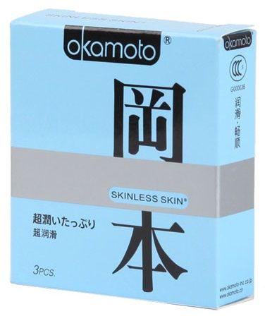 Презервативы в обильной смазке OKAMOTO Skinless Skin Super lubricative - 3 шт. - Okamoto - купить с доставкой в Новосибирске