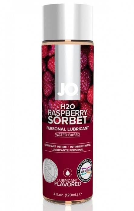 Лубрикант на водной основе с ароматом малины JO Flavored Raspberry Sorbet - 120 мл. - System JO - купить с доставкой в Новосибирске