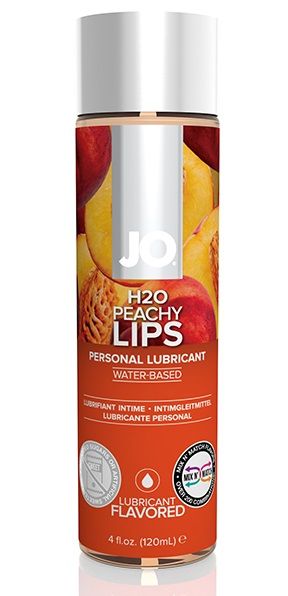 Лубрикант на водной основе с ароматом персика JO Flavored Peachy Lips - 120 мл. - System JO - купить с доставкой в Новосибирске
