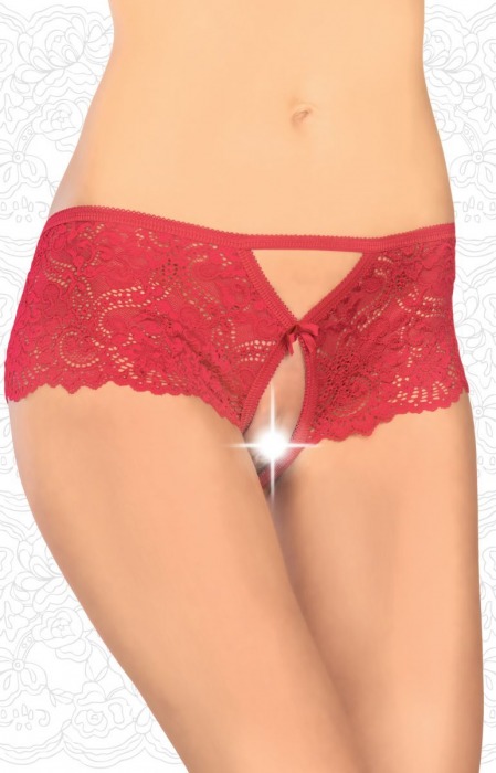Кружевные трусики с Х-образным вырезом и интимным доступом - FlirtOn купить с доставкой