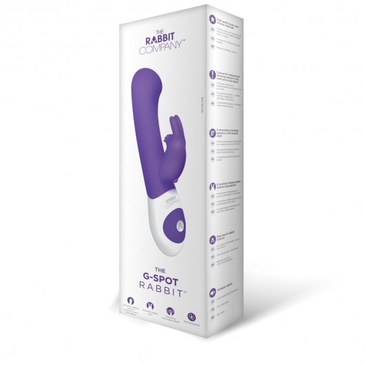 Фиолетовый стимулятор G-точки с клиторальным отростком The G-spot Rabbit - 22 см. - The Rabbit Company