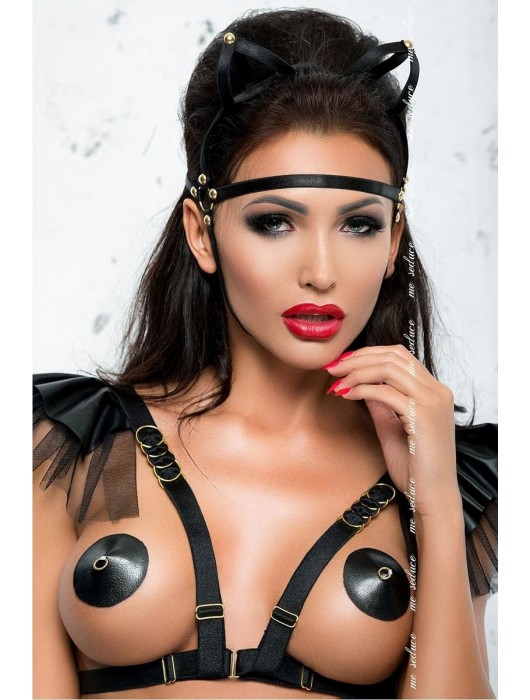 Маска с кошачьими ушками из стреп-лент - Me Seduce купить с доставкой