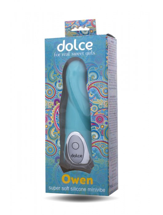 Голубой мини-вибратор Dolce Owen - 12,5 см. - ToyFa