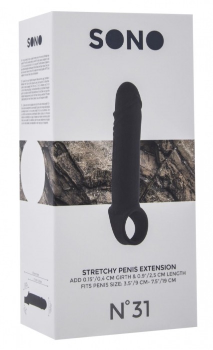 Чёрная удлиняющая насадка Stretchy Penis Extension No.31 - Shots Media BV - в Новосибирске купить с доставкой