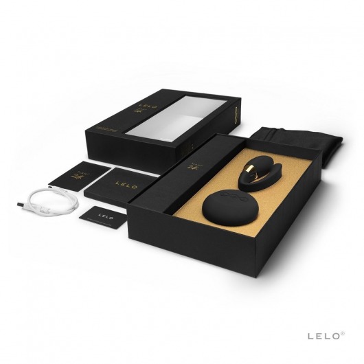 Чёрный вибратор для пар Tiani 24K Obsidian Black с декором из золота - Lelo