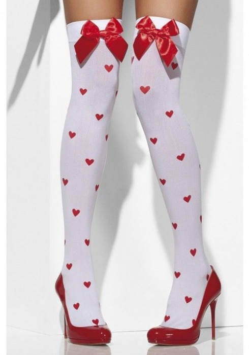 Чулки с сердечками и бантами Romantique - Fever купить с доставкой