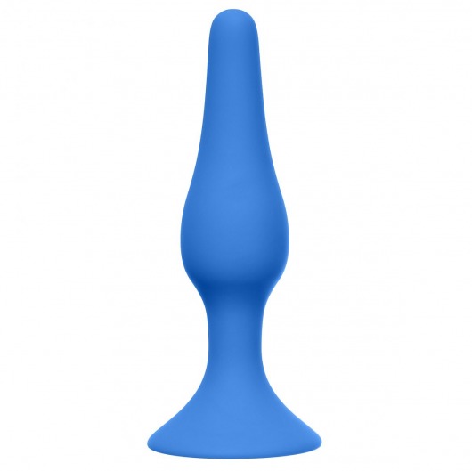 Синяя анальная пробка Slim Anal Plug Large - 12,5 см. - Lola Games