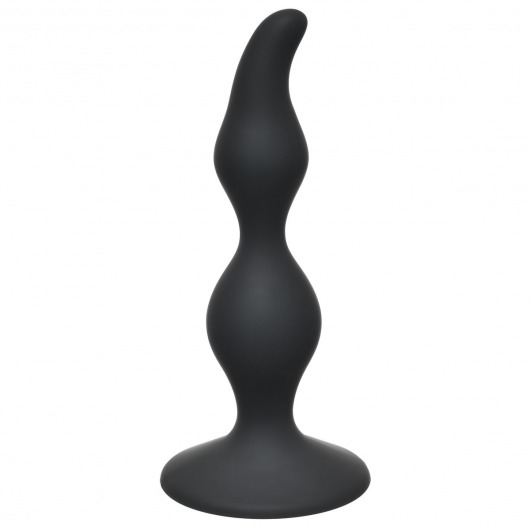 Чёрная анальная пробка Curved Anal Plug Black - 12,5 см. - Lola Games