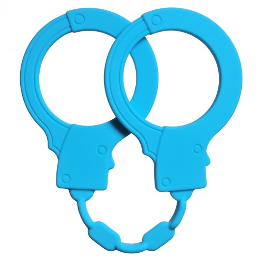 Голубые силиконовые наручники Stretchy Cuffs Turquoise - Lola Games - купить с доставкой в Новосибирске